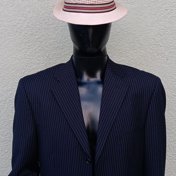 NICOLA D´ANGELO MEN´S BLACK PIN-STRIPED SUPER...